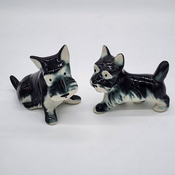 Vintage Scottish Terrier Scotty Dogs Ceramic Figurines Set of 2 - Picture 1 of 7
